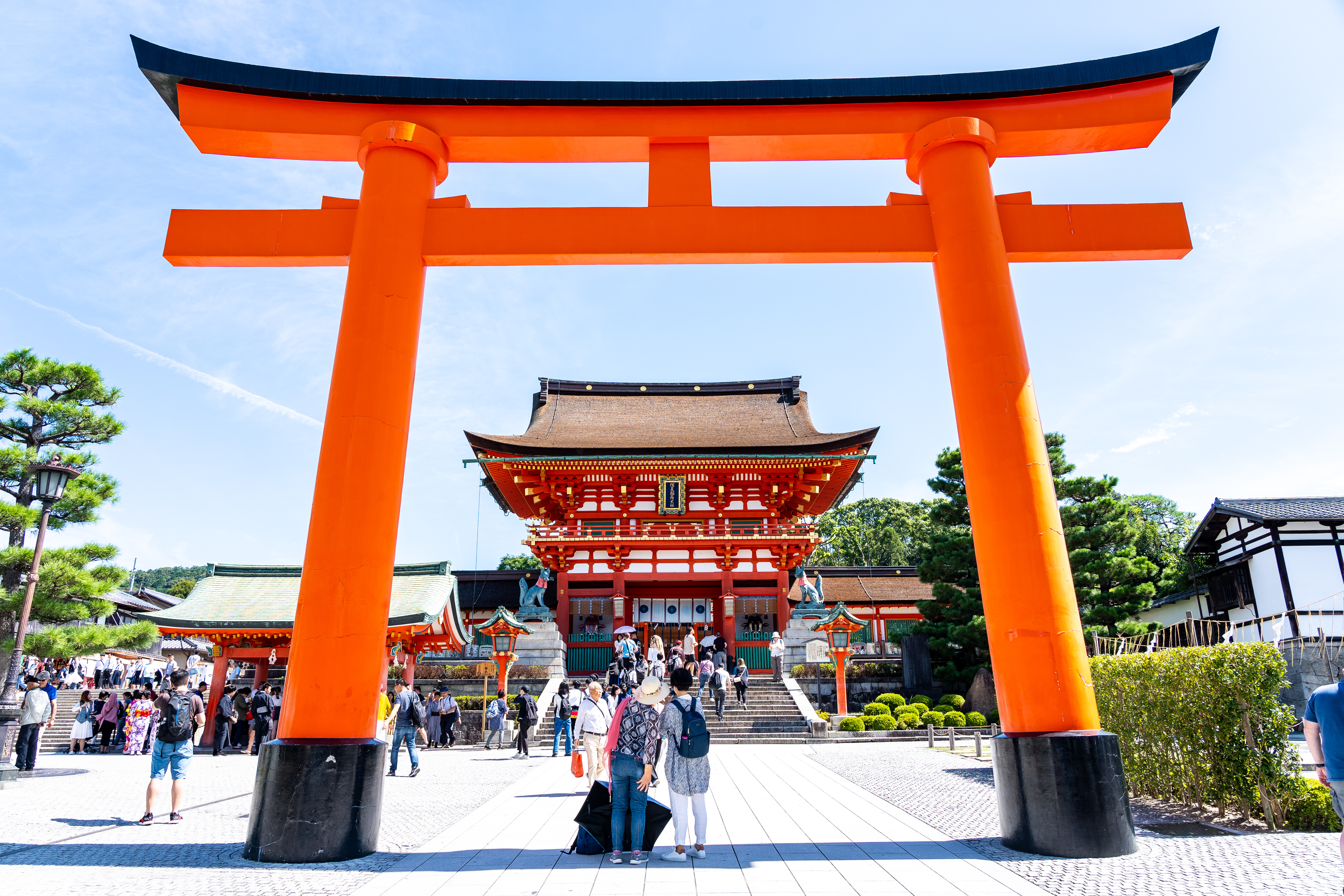 Vermilion torii gates at Fushimi Inari Shrine in Kyoto
