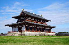Main restored hall at Heijo Palace Historical Area in Nara